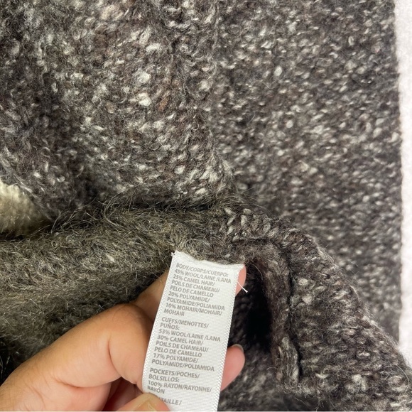 James Perse Wool Camel Mohair Open Knit Sweater Cardigan Women's Size 2 M - Picture 6 of 7